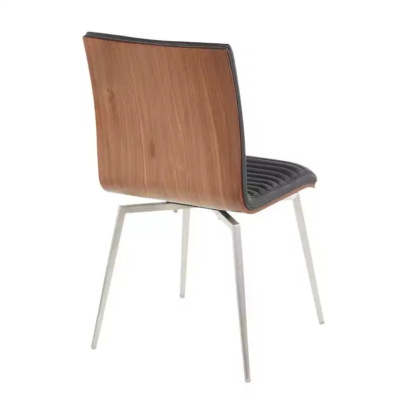 Set di 2 sedie da pranzo moderne Mason girevoli con schienale in legno di noce - Lumisource