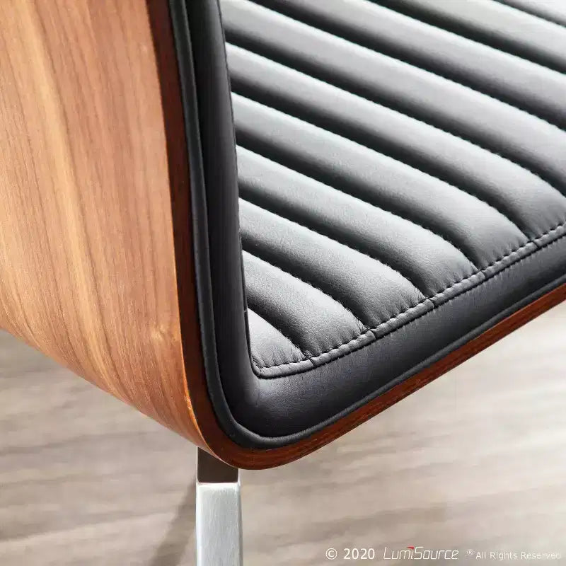 Set di 2 sedie da pranzo moderne Mason girevoli con schienale in legno di noce - Lumisource