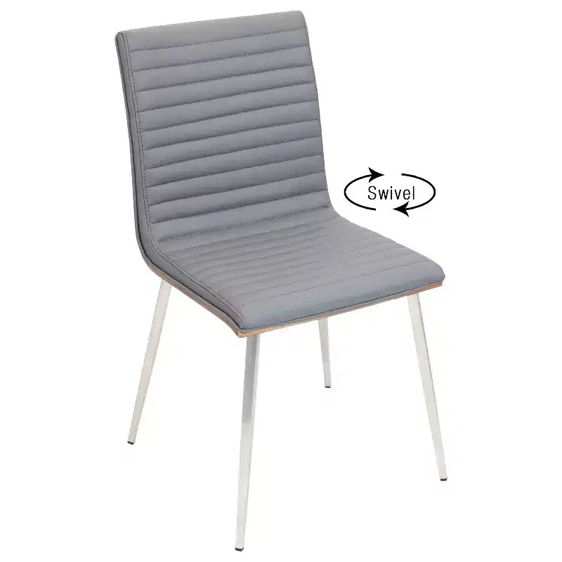 Set di 2 sedie da pranzo moderne Mason girevoli con schienale in legno di noce - Lumisource