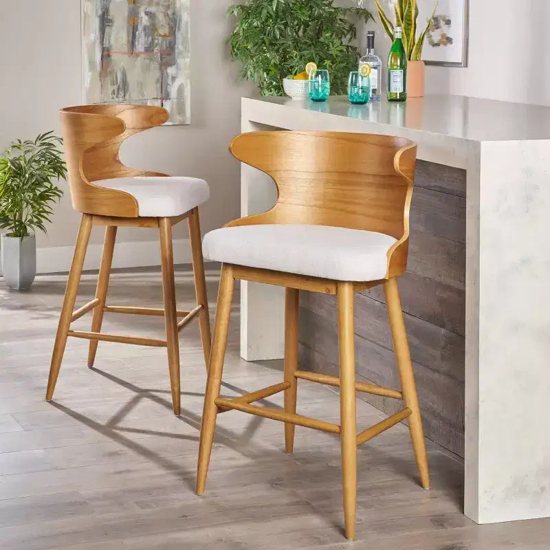 Set di 2 sgabelli da bar Kamryn in stile moderno di metà secolo - Christopher Knight Home
