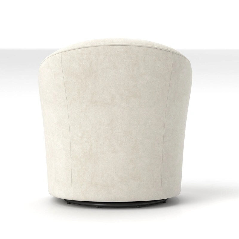 SEYNAR Modern Velvet Upholstered 360 Degree Swivel Barrel Chair with Button Tufted Back Set of 2