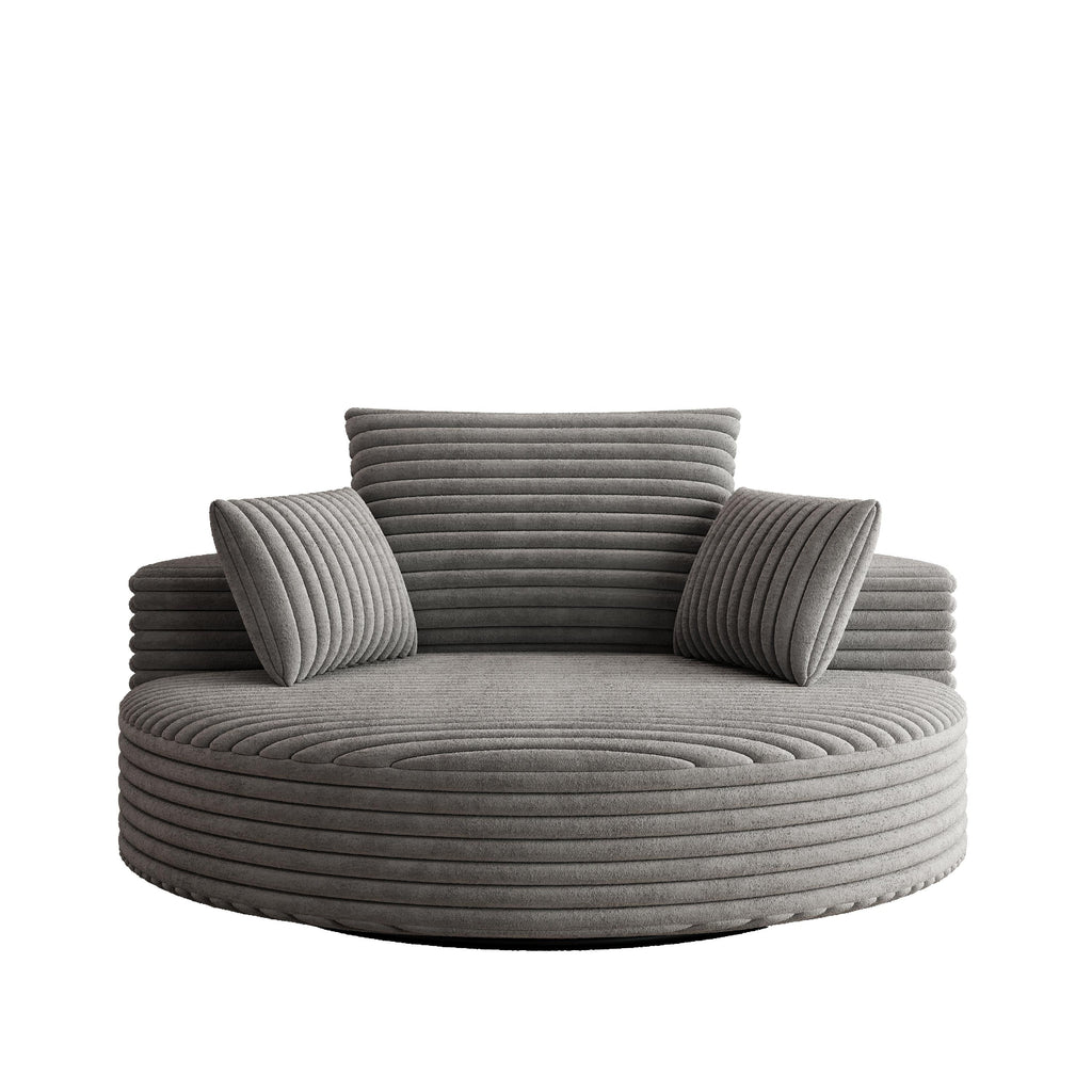 Corduroy Chenille Foam Single Swivel Chair