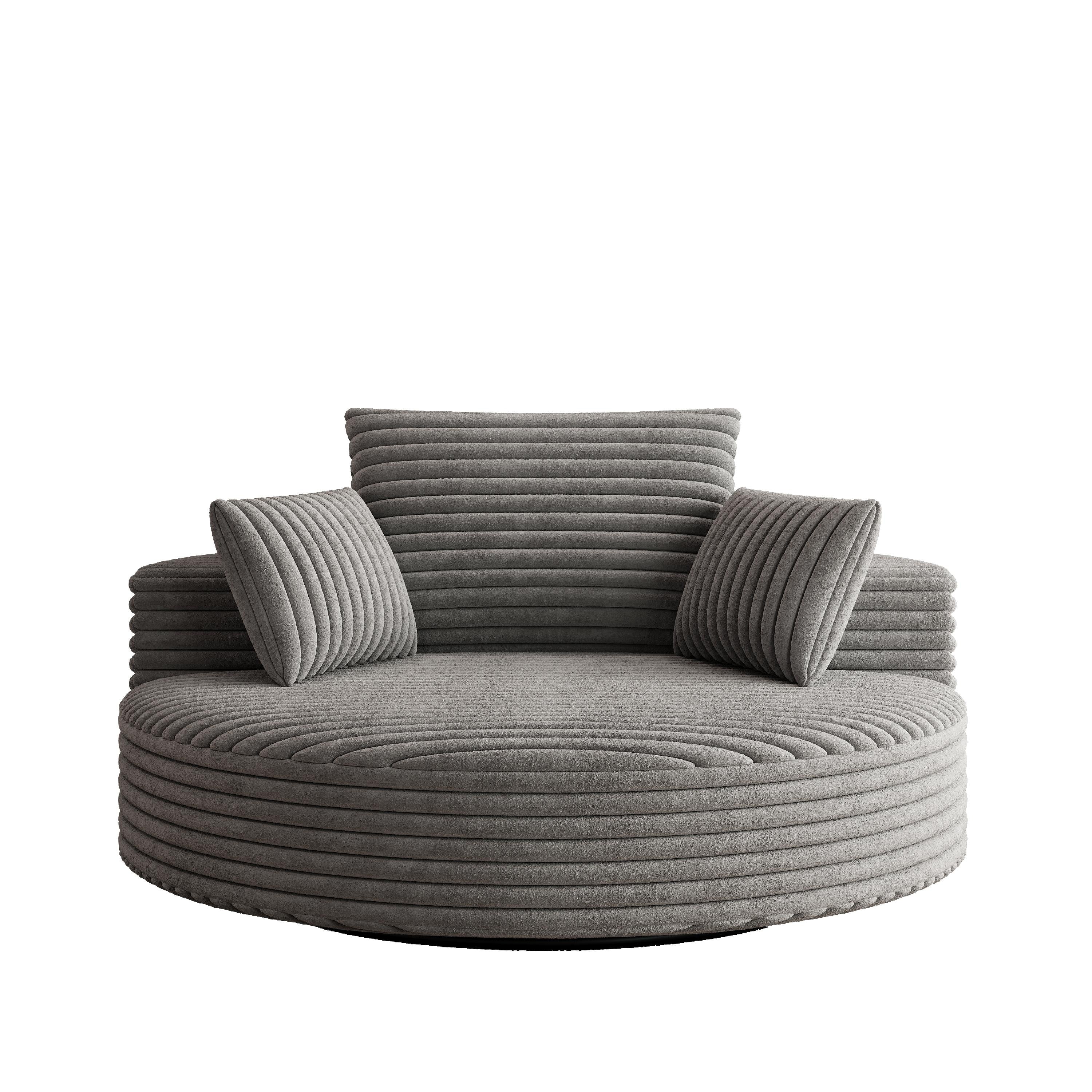 Corduroy Chenille Foam Single Swivel Chair