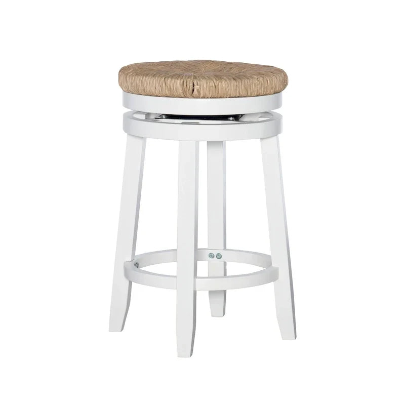 Maya Backless Swivel Counter Stool with Seagrass Seat