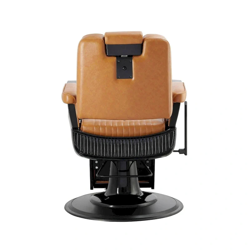 SHERMAN Heavy Duty Barber Chair Reclining Barbershop Styling Chair, Camel