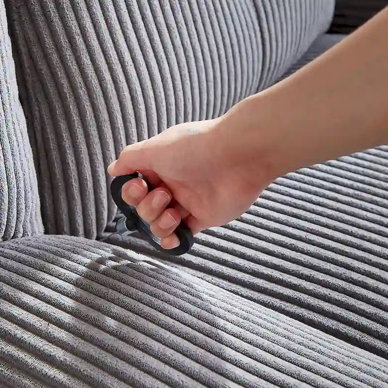 Corduroy Swivel Glider Recliner, Footrest for Living Room