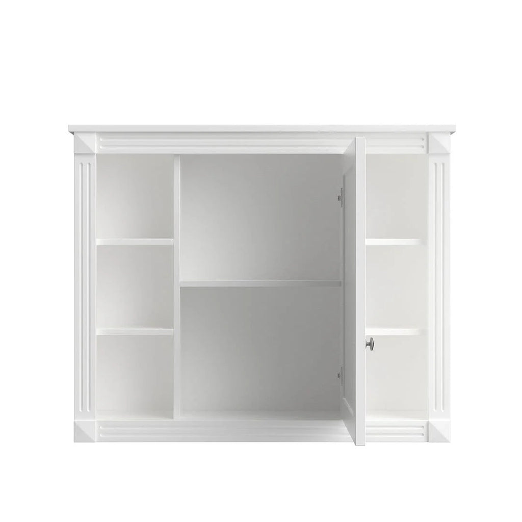 36'' Modern Bathroom Vanity with Top Sink and Mirror Cabinet,2 Doors and 2 Drawers