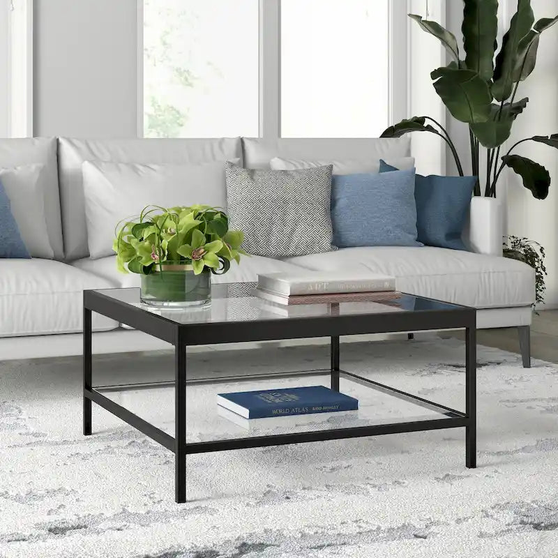 Alexis Metal and Glass Coffee Table