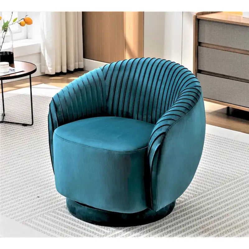 Small Milvo Velvet Swivel Barrel Chair
