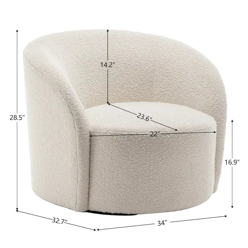KINWELL 34 Wide Upholstered Swivel Accent Barrel Chair (Set of 2)