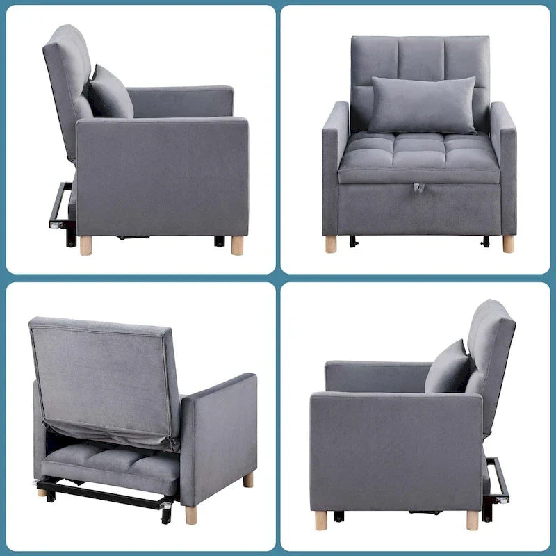 Aukfa Sleeper Chair Bed Convertible Single Sofa Chair with Pillow