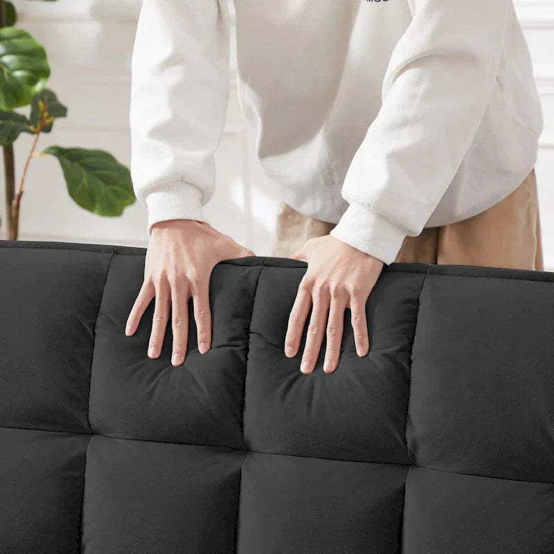 3 in 1 Convertible Velvet Sofa Couch w/Pullout Bed and Reclining Backres