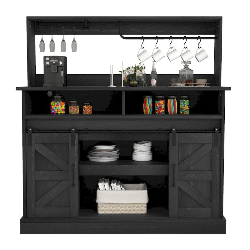 Moasis Farmhouse Coffee Bar Cabinet - 15.1D x 47.2W x 51.5H
