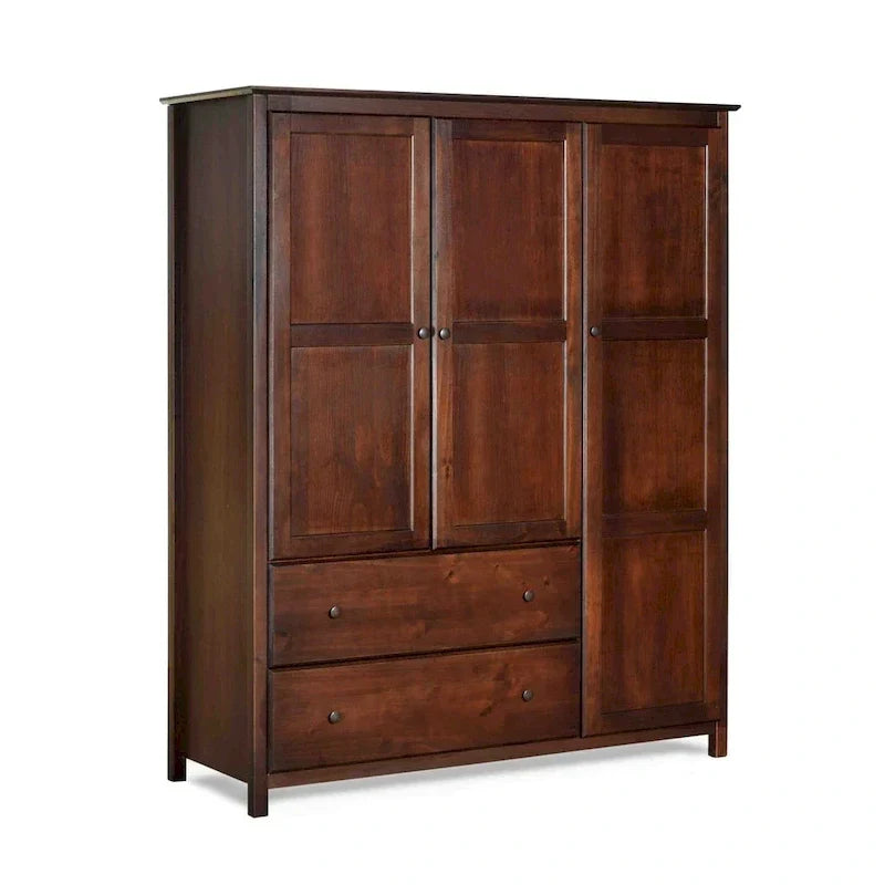 Grain Wood Furniture Shaker Wood 3-door Armoire - 60x72x22