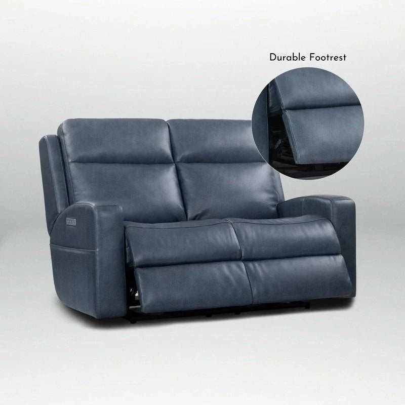 Genuine Leather Electric Recliner Loveseat Power Reclining Loveseat with Storage, USB Charge Port for Living Room