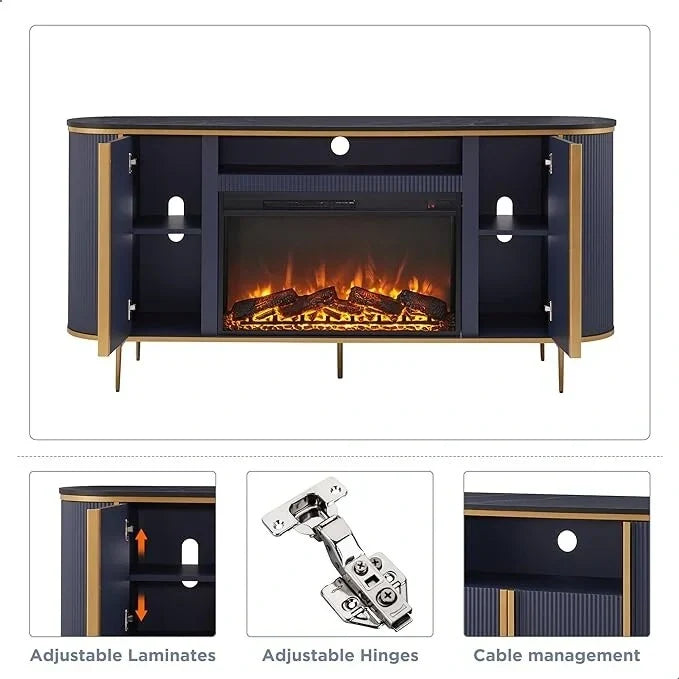 70  Modern Luxury Fireplace TV Stand, Entertainment Center, TV Console