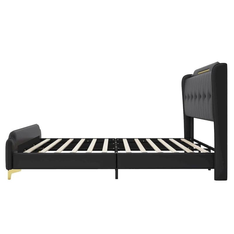 Modern Upholstered PU Leather Bed