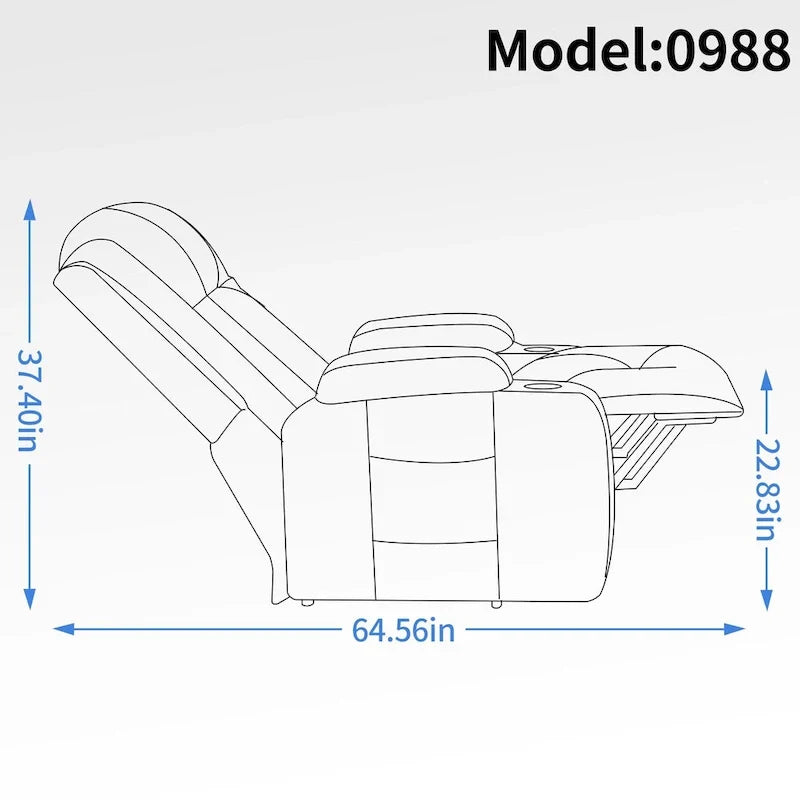 Power Lift Recliner Chair, Modern Single Motor Massage Sofa Chair with Lumbar Heating, USB Charging Port, Cup Holders