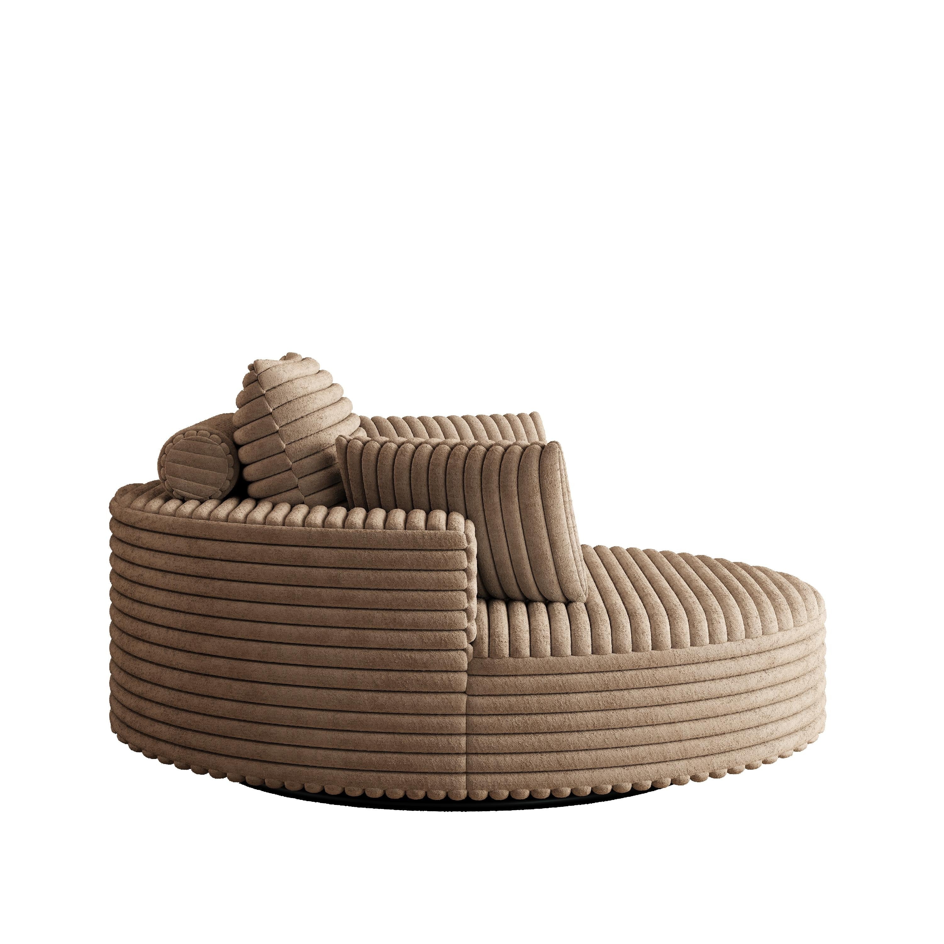 Corduroy Chenille Foam Single Swivel Chair