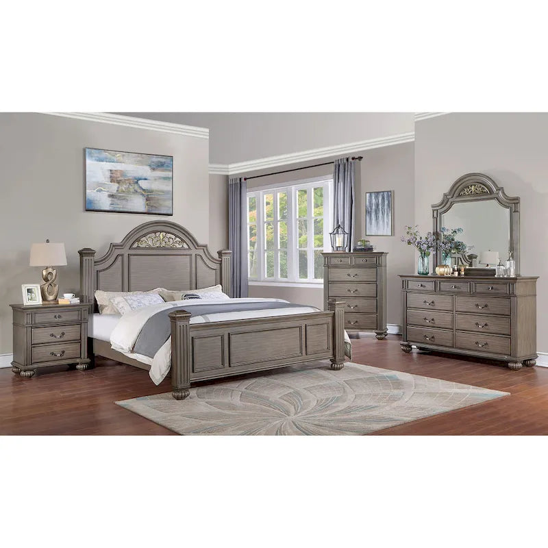 Traditional 2-piece 9-Drawer Dresser and Mirror Set