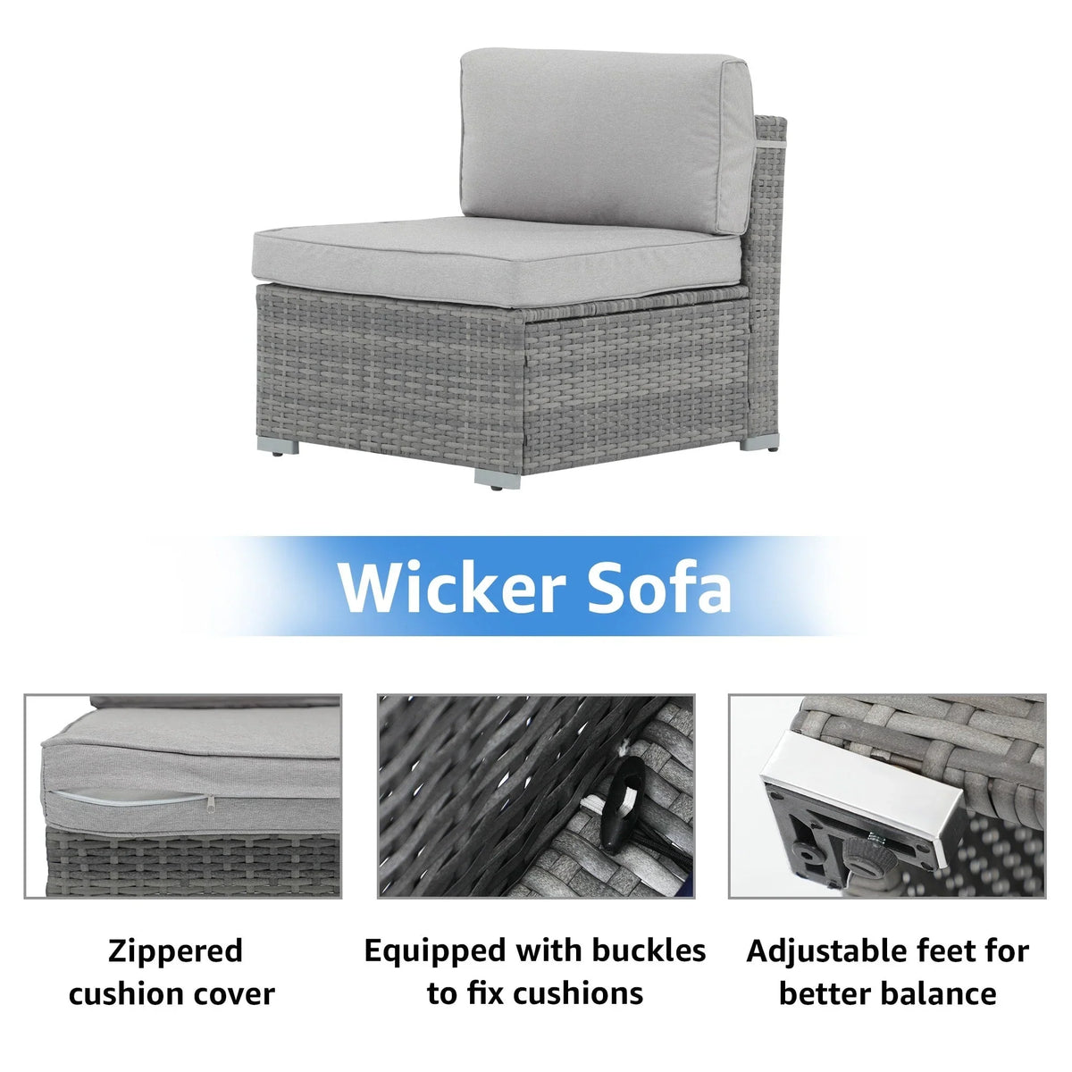 Wicker/ Steel 7-piece Outdoor Cushioned Sectional Sofa Set