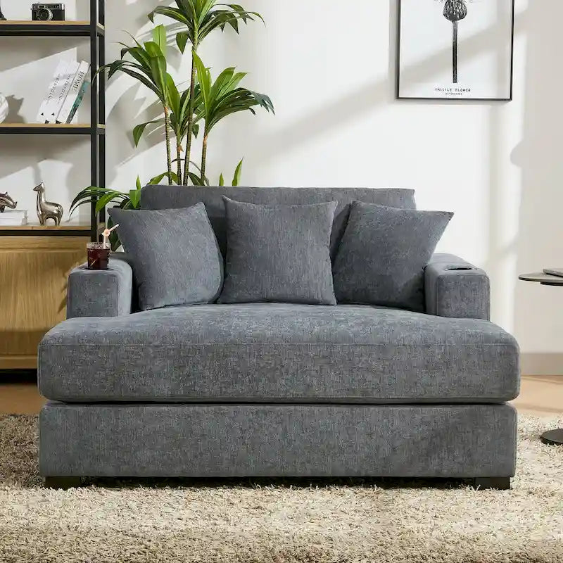 Three sizes Oversized Chaise Lounger with Pillows