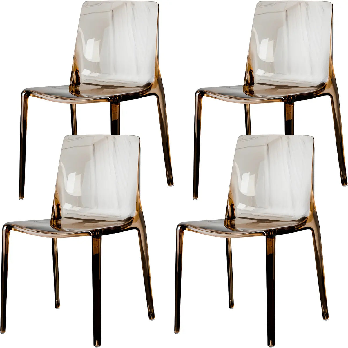 Amber Acrylic Armless Low Back Dining Chair