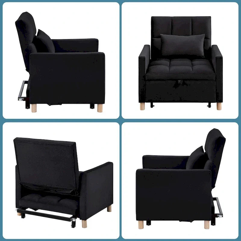 Aukfa Sleeper Chair Bed Convertible Single Sofa Chair with Pillow