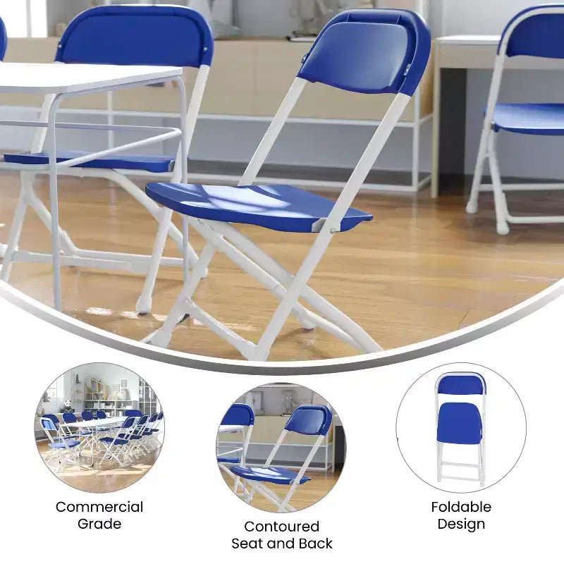 Flash Furniture Sedia Pieghevole per Bambini in Plastica, Confezione da 10