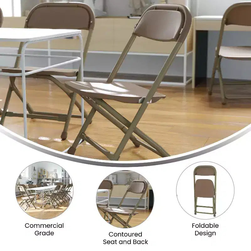 Flash Furniture Sedia Pieghevole per Bambini in Plastica, Confezione da 10