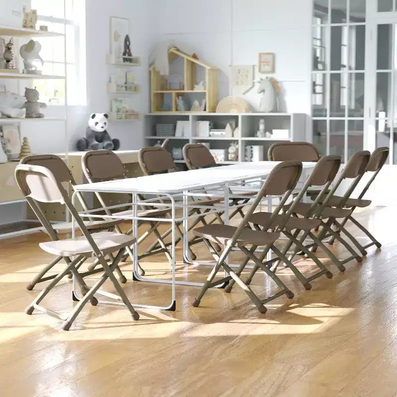 Flash Furniture Sedia Pieghevole per Bambini in Plastica, Confezione da 10
