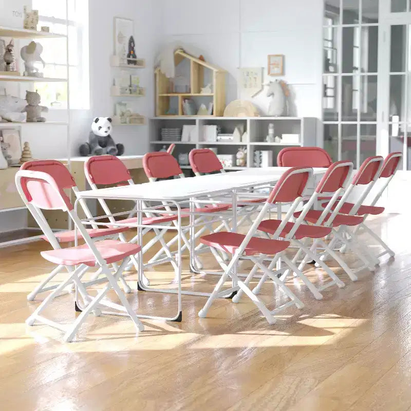 Flash Furniture Sedia Pieghevole per Bambini in Plastica, Confezione da 10