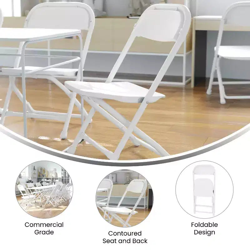 Flash Furniture Sedia Pieghevole per Bambini in Plastica, Confezione da 10