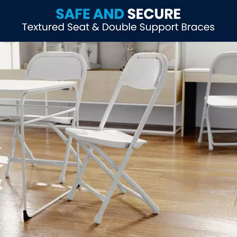 Flash Furniture Sedia Pieghevole per Bambini in Plastica, Confezione da 10
