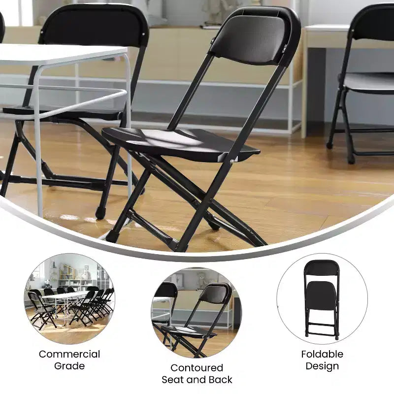 Flash Furniture Sedia Pieghevole per Bambini in Plastica, Confezione da 10