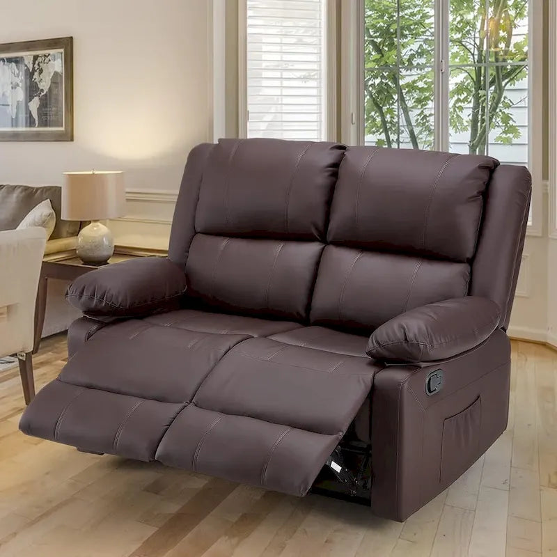 2-Seater Recliner Loveseat with Heat and Massage Function