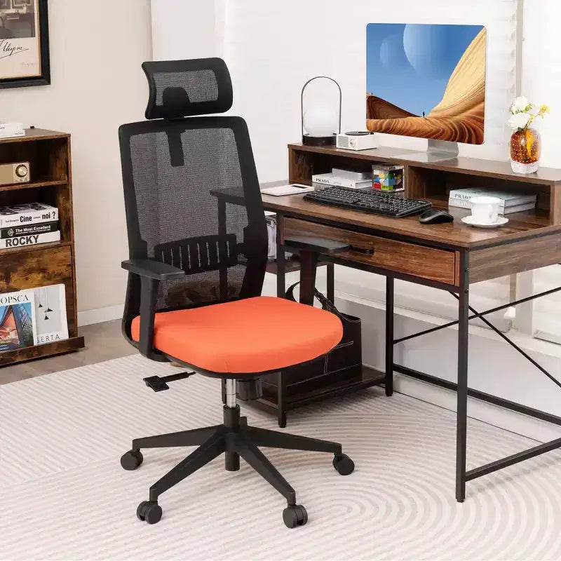 Sedia da ufficio in rete Costway, alta, ergonomica, direzionale, regolabile in altezza, 180 kg
