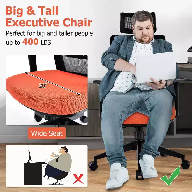 Sedia da ufficio in rete Costway, alta, ergonomica, direzionale, regolabile in altezza, 180 kg