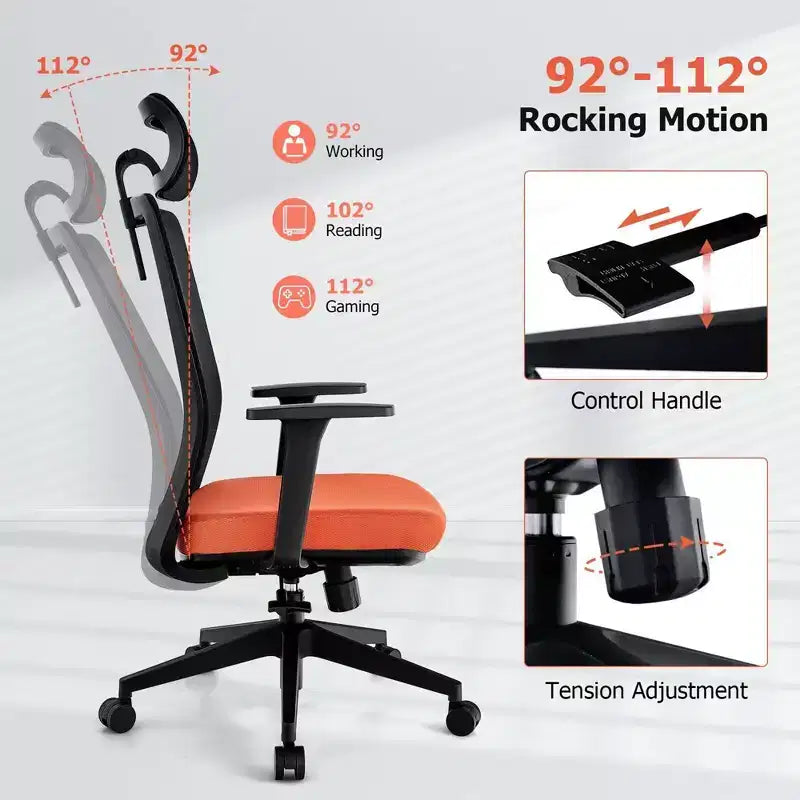 Sedia da ufficio in rete Costway, alta, ergonomica, direzionale, regolabile in altezza, 180 kg