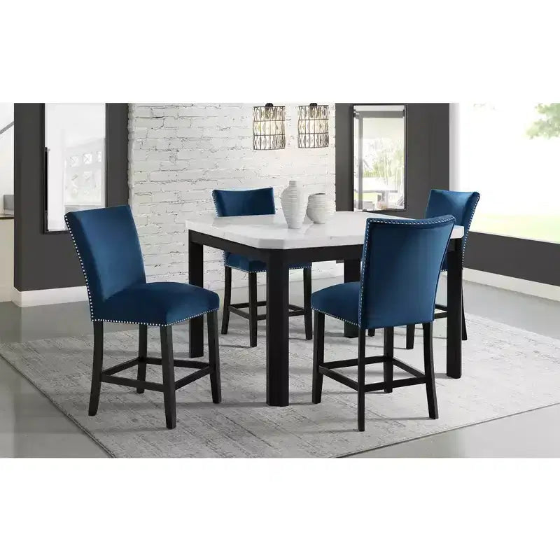 Set di 2 sgabelli da bar Celine in velluto altezza bancone - Picket House Furnishings