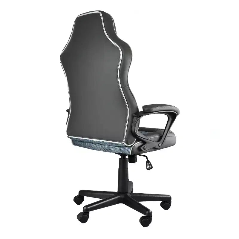 Sedia da ufficio regolabile Elama con schienale alto in similpelle grigio antracite