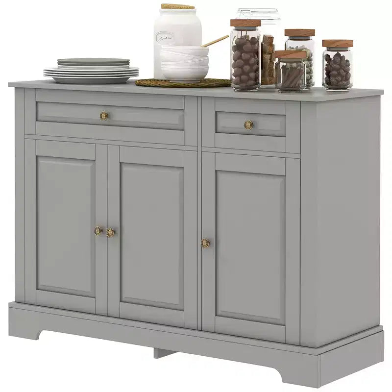 HOMCOM Credenza Buffet, Mobile da Cucina Moderno con 2 Cassetti e Ripiani Regolabili, Mobile Bar da Caffè per Soggiorno