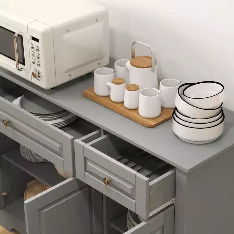 HOMCOM Credenza Buffet, Mobile da Cucina Moderno con 2 Cassetti e Ripiani Regolabili, Mobile Bar da Caffè per Soggiorno