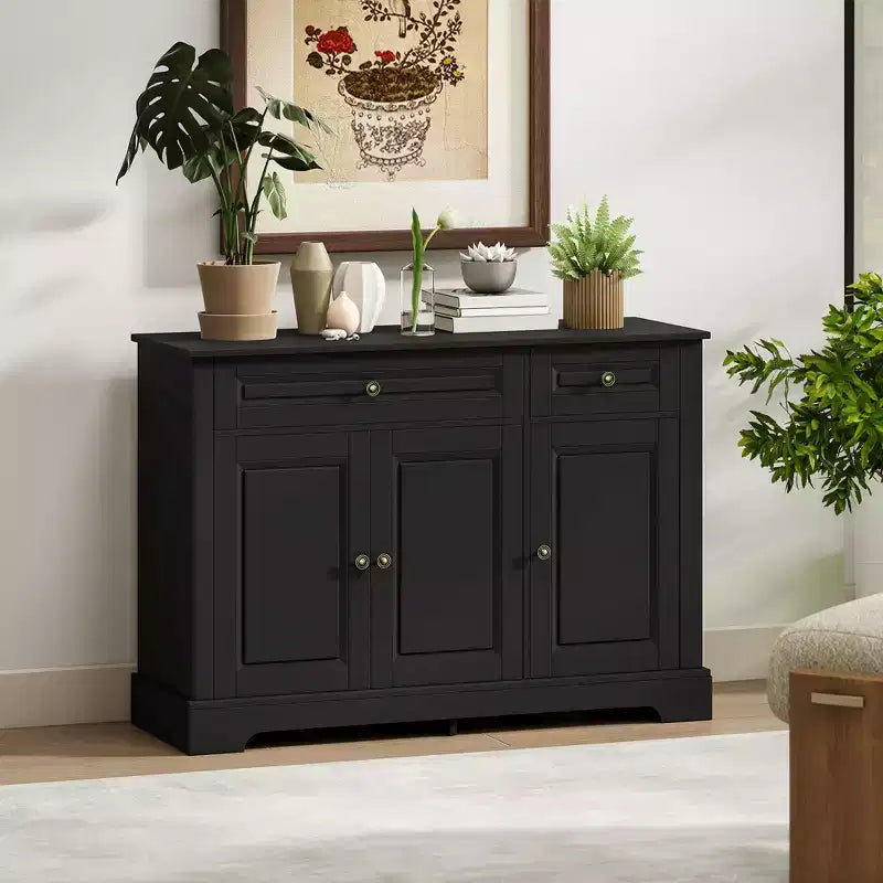 HOMCOM Credenza Buffet, Mobile da Cucina Moderno con 2 Cassetti e Ripiani Regolabili, Mobile Bar da Caffè per Soggiorno