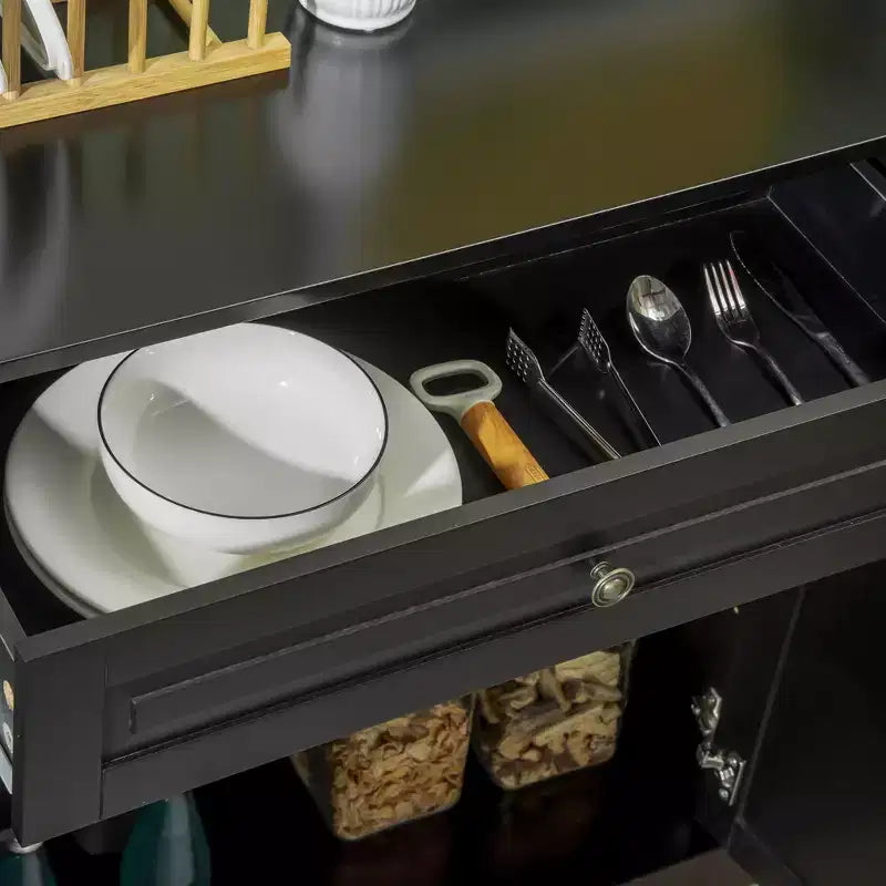 HOMCOM Credenza Buffet, Mobile da Cucina Moderno con 2 Cassetti e Ripiani Regolabili, Mobile Bar da Caffè per Soggiorno