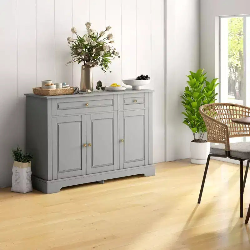 HOMCOM Credenza Buffet, Mobile da Cucina Moderno con 2 Cassetti e Ripiani Regolabili, Mobile Bar da Caffè per Soggiorno