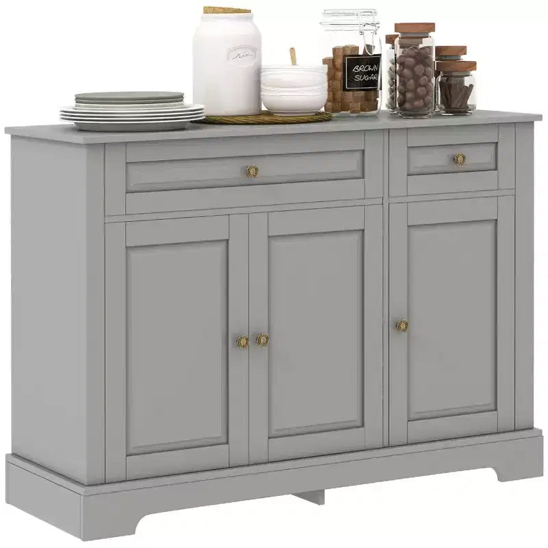 HOMCOM Credenza Buffet, Mobile da Cucina Moderno con 2 Cassetti e Ripiani Regolabili, Mobile Bar da Caffè per Soggiorno