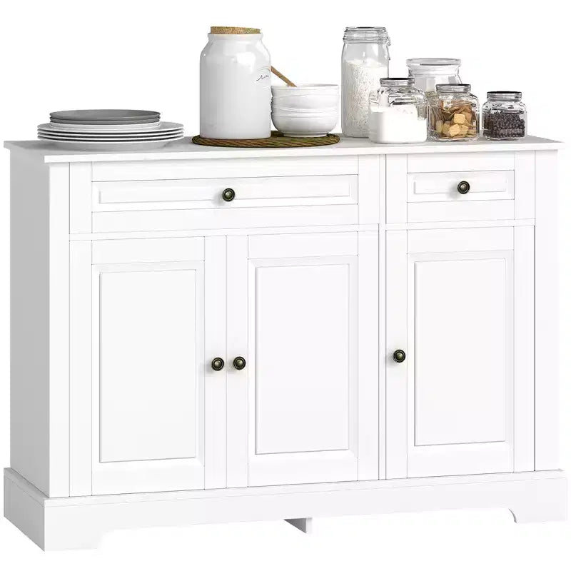 HOMCOM Credenza Buffet, Mobile da Cucina Moderno con 2 Cassetti e Ripiani Regolabili, Mobile Bar da Caffè per Soggiorno