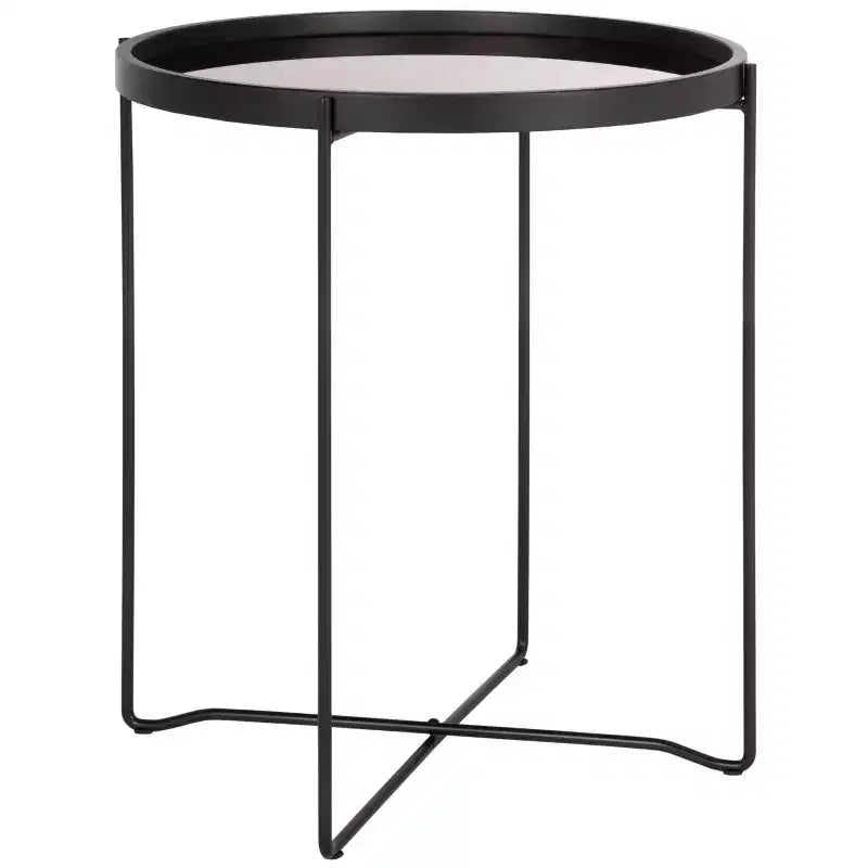 Tavolino d'appoggio Ruby Small Round con vassoio superiore - ACC4206A - Oro rosa/Nero - Safavieh