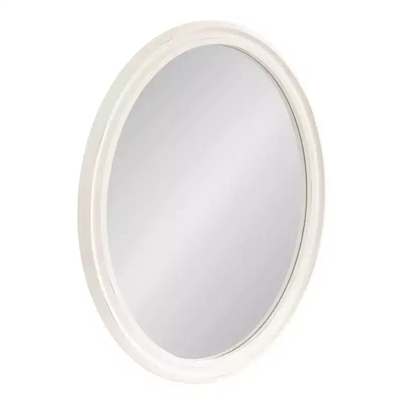 Specchio da parete ovale con cornice Kate e Laurel Mansell, 24x30, Bianco